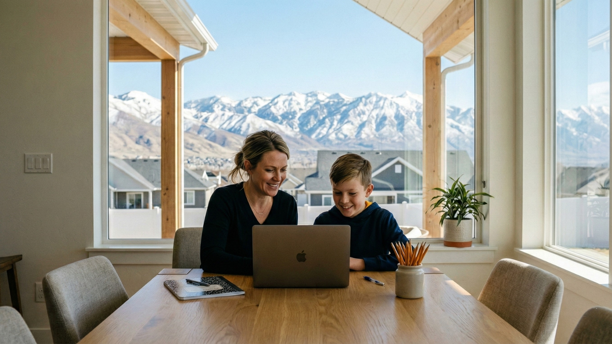 A homeschool student and parent in Utah using ESA funds for on-demand homeschool education.